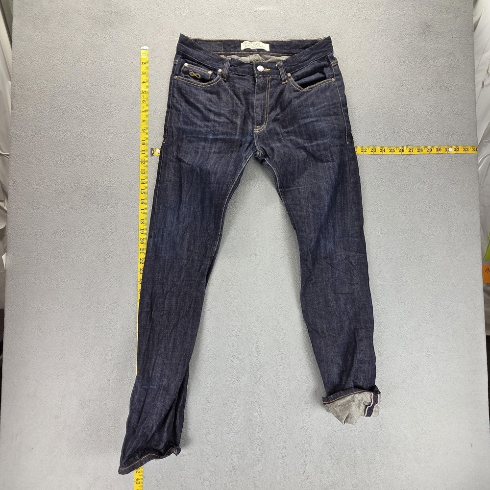 Japanese Selvedge Jeans Mens‎ Blue Kaihara Denim PLAC Skinny Zip Fly Fits 31x32